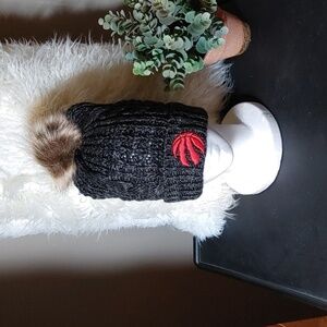NWT Toronto Raptors Gray Knit Hat/Toque with Pompom
